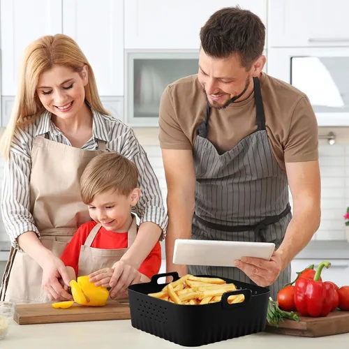 Miniatura 6 de LYHOLKEER Forros de silicona para freidora de aire Chefman de 6 cuartos de galón, Instant Pot Vortex Plus 6QT XL, 1 cesta cuadrada de silicona