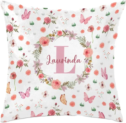 Miniatura 15 de Funda de almohada con nombre, funda de almohada personalizada con flores, funda de almohada cuadrada, regalos de cumpleaños para mamá, sofá, cama