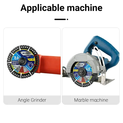 Miniatura 8 de LOZLIN Paquete de 3 Hojas de Sierra Multiusos de Diamante de 4.5" - Discos de Amoladora Angular de Servicio Pesado para Cortar