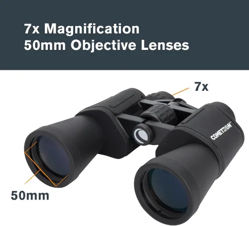 Miniatura 9 de Celestron - Prismáticos Cometron 7x50 para astronomía – Nivel de entrada para observación de estrellas y cometas – Lentes objetivas grandes de 50mm