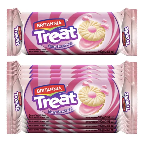 Miniatura 6 de BRITANNIA Treat Naughty Jim Jam Biscuits Sandwich 3.52oz (100g) – Galletas aromáticas para sándwich – Magic of Naughty Jim Jam Cream Cookies