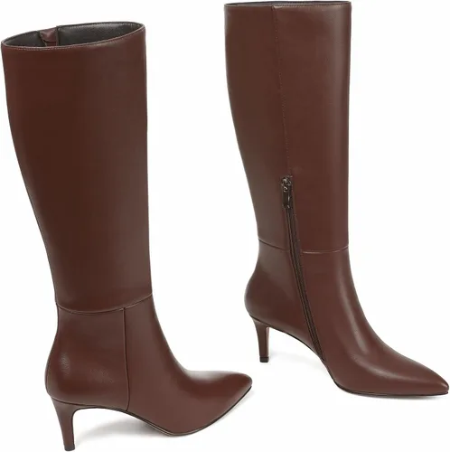 Miniatura 5 de Knee High Boots for Women Pointed Toe Stiletto Kitten Heel Tall Boots Fashion Side Zipper Boot Fall Winter Sexy Fashion Dress Shoes Botas Negras