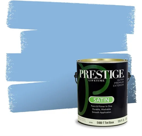 Miniatura 1275 de Pintura Exterior + imprimación PRESTIGE, todo-en-uno, 1 galón, acabado mate, color comparable al Valspar* Royal Gray* VS151-Gris real