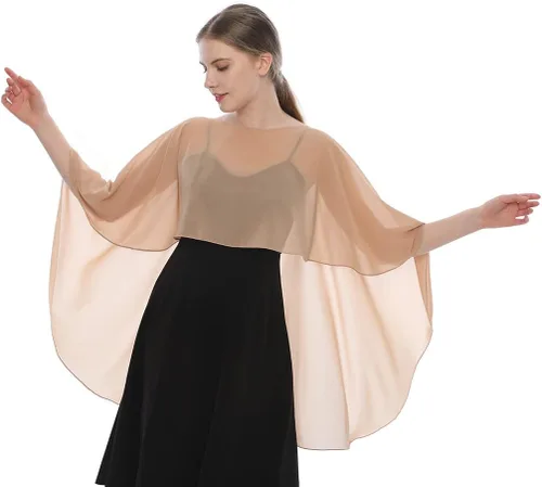 Miniatura 4 de LMVERNA Chal para mujer, capas formales de gasa, ligeras, transparentes, para cubrir el vestido
