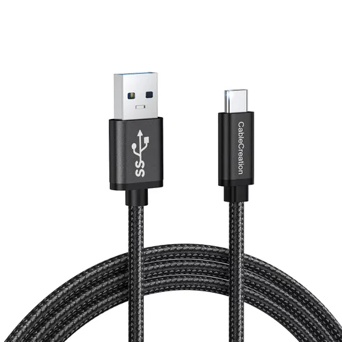 Miniatura 11 de CableCreation Cable USB C a USB A de 1 pie, USB 3.1 USB 3.2 Gen2 10Gbps USB A a C, cable de datos, Android Auto Cord 3A para USB C, SSD externo