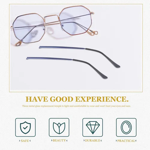 Miniatura 8 de 1 par de lentes de metal de repuesto para brazos, kit de reparación de lentes de sol ligero y cómodo para gafas, gafas de sol y gafas, fácil