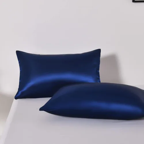 Miniatura 5 de Chanyuan Juego de ropa de cama azul tamaño individual de satén sedoso, funda de edredón lujosa y suave de microfibra, colección de ropa de cama
