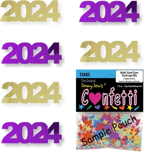 Miniatura 24 de Confetti Year 2024 Negro, Azul Royal Combo - 2 bolsas de media onza (1 oz)