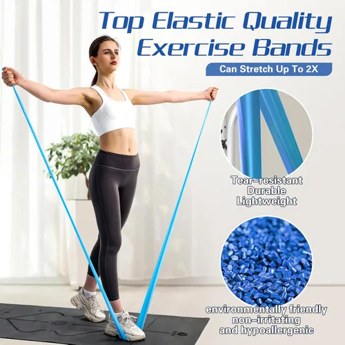 Miniatura 3 de 5 bandas de resistencia para entrenamiento, sin látex, bandas de terapia física, juego de bandas de ejercicio para estiramiento, adecuado