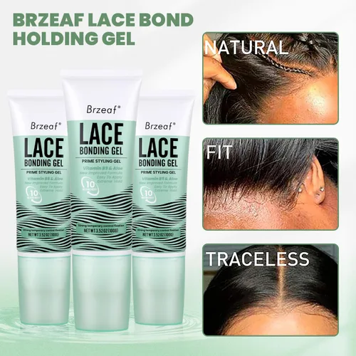 Miniatura 4 de Brzeaf Gel de unión de encaje (3.53 oz), pegamento de encaje para pelucas, fórmula sin pegamento y agradable al tacto, pegamento de encaje