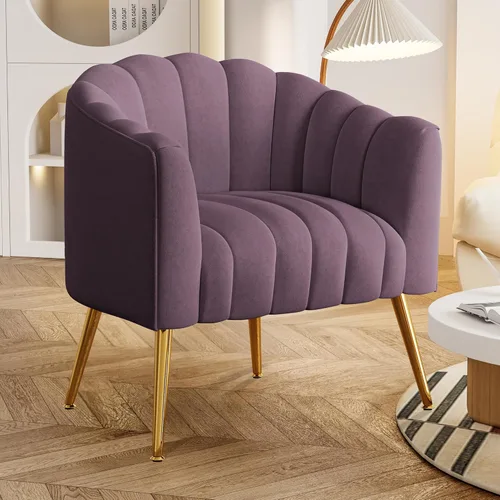 Miniatura 10 de Dewhut Silla decorativa de calabaza de gran tamaño, modernas y cómodas sillas tapizadas de terciopelo, sillón individual de lujo para sala de estar