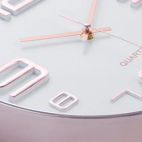 Miniatura 5 de Bernhard Products - Reloj de pared en oro rosa de 12 pulgadas, silencioso y sin tictac, de cuarzo de calidad, funciona con pilas, diseño moderno