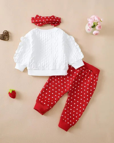 Miniatura 50 de Renotemy Conjunto de ropa para bebé recién nacida, para otoño e invierno, manga larga, pantalones, lindo conjunto de ropa para bebé niña