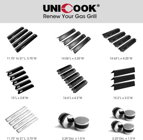 Miniatura 7 de Unicook Placas de calor para parrilla Nexgrill 720-0864, 720-0864M, BBQ Pro, patio trasero, expert, piezas de repuesto de cubiertas de quemador