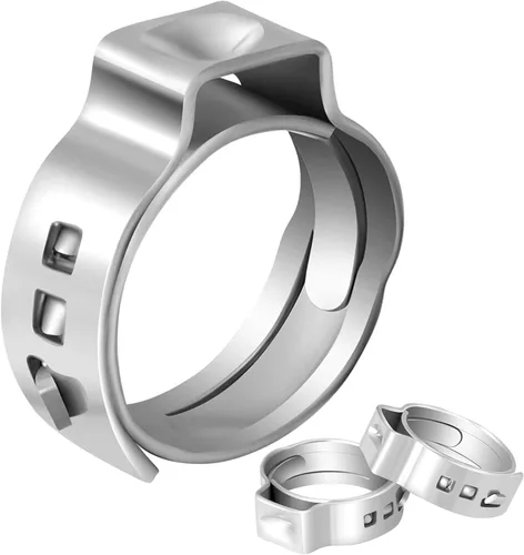 Miniatura 7 de Anillos de abrazadera PEX de 3/4 pulgadas, paquete de 100 anillos de crimpado de acero inoxidable para tubos