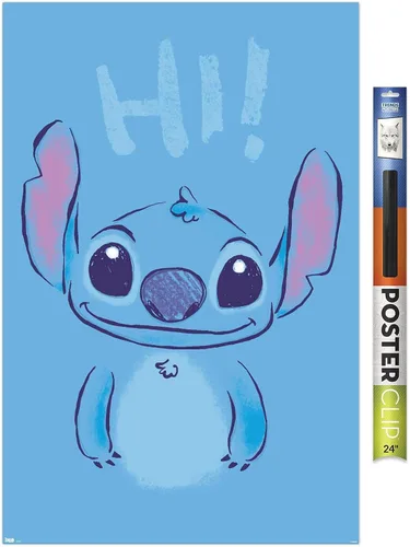Miniatura 12 de Trends International Disney Lilo and Stitch - Póster de pared Hi Wall, 14.725 x 22.375 pulgadas, versión enmarcada de madera de granero