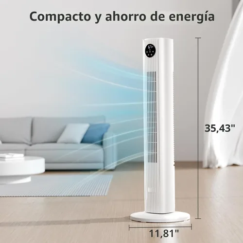 Miniatura 6 de Antarctic Star Ventilador de Torre Portátil Ventiladores de Piso Oscilante 85° Ventilador Silencioso de Enfriamiento Temporizador 12H Control Remoto