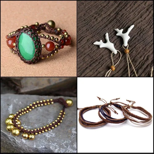 Miniatura 6 de Cuerda encerada de poliéster de 0.039 pulgadas para pulsera de macramé para manualidades, 24 colores, 131 yardas..