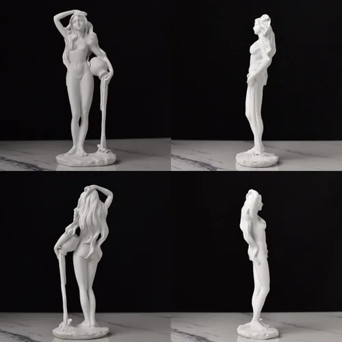 Miniatura 2 de Escultura de la diosa del nacimiento de Venus de 7.4 x 2.8 pulgadas, arte clásico de resina blanca, decoración del hogar y la oficina, para boda