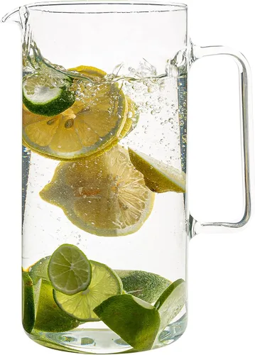 Miniatura 9 de Simax - Jarra pequeña de vidrio de borosilicato de 16 onzas con asa - Jarra Montessori para niños con boquilla para jugo de naranja, leche, té