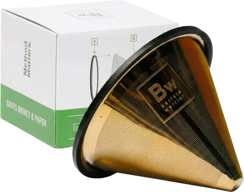 Miniatura 10 de Barista Warrior Filtros para verter – Compatible con Chemex, Hario V60 y cafeteras populares – Acero inoxidable reutilizable – Los mejores