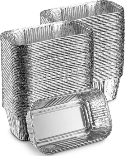 Miniatura 9 de MontoPack Sartenes desechables de aluminio para pan Tamaño estándar profundo de 15.2 x 8.9 cm, recipientes de papel de aluminio extra grueso