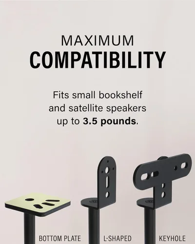 Miniatura 3 de SANUS Paquete de sistema de sonido premium: soporte de pared universal extensible para barra de sonido + soportes de altavoz de altura ajustable