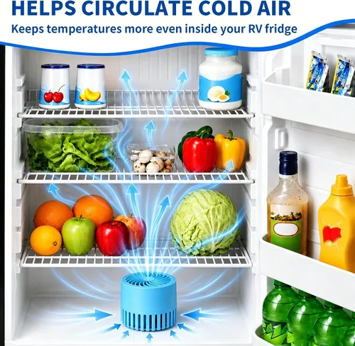 Miniatura 2 de Ventilador de refrigerador para RV, bajo ruido, motor de 3000 RPM para circulación eficiente del aire frío interno del refrigerador de RV, mayor