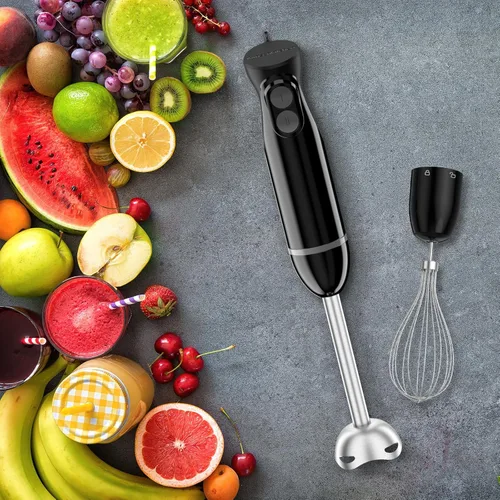 Miniatura 6 de Bonsenkitchen Batidora de inmersión de mano, batidora de mano de 2 velocidades de mezcla eléctrica con cuchillas afiladas, batidora de mano 3 en 1