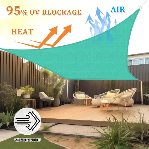 Miniatura 2 de Shade&Beyond Vela de Sombra Solar Rectangular 10'X15' Toldo Permeable Turquesa para Patio Jardín Patio Cubierta Pérgola