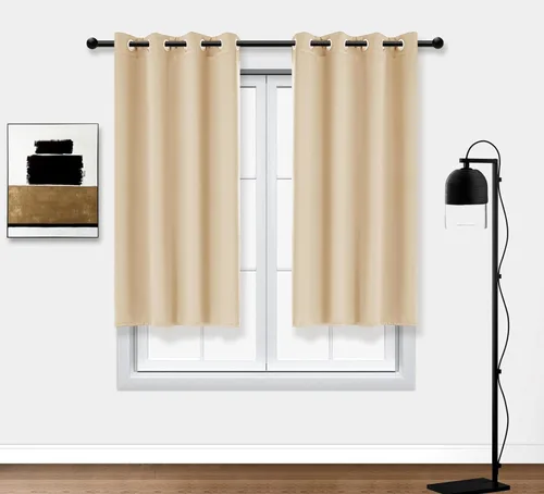 Miniatura 83 de PI Cortinas opacas para dormitorio, tratamiento de ventana con aislamiento térmico de anillo superior, cortinas oscurecedoras de habitación