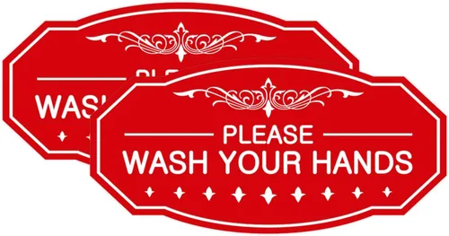 Miniatura 28 de Signs ByLITA Letrero de Victorian Please Wash Your Hands (plata cepillada) - Grande Brushed Silver