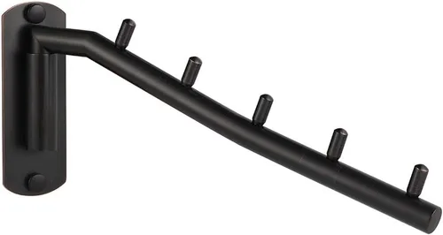 Miniatura 9 de JQK Soporte plegable para colgar ropa, soporte de gancho de brazo oscilante de acero inoxidable, sistema colgante de ropa organizador de cromado