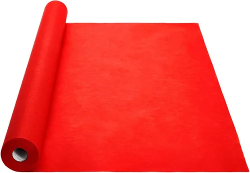Blue Panda Alfombra roja para fiesta, 3 pies x 50 pies, alfombra de poliéster rojo para pasillo de boda, decoración de graduación, fiesta temática