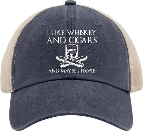Miniatura 68 de Philysonic Funny Hat I Like Whisky and Cigars and Maybe 3 People Sombreros para Hombres Gorras de Béisbol Gorras Ajustables