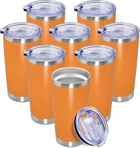 Miniatura 12 de Vaso de viaje de café de 20 onzas a granel con tapa, acero inoxidable de doble pared aislada al vacío, tazas con recubrimiento en polvo, para Rosa
