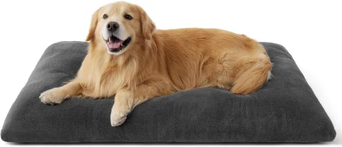 Miniatura 12 de Bedsure - Cama XXL lavable para perros para jaula, almohada gigante de felpa suave para mascotas, cojín para cama de perrera con base Gris