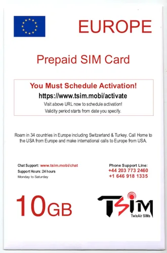 Miniatura 12 de Tarjeta SIM de viaje para Europa - 7 días de datos ilimitados en 36 países Red 5G de alta cobertura Prepago y activación automática