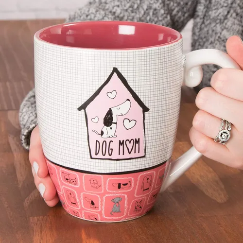 Miniatura 3 de Pavilion Gift Company Dog Mom - Taza de café, taza de té, 20 onzas, rosa