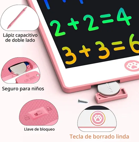 Miniatura 3 de Hockvill Tableta de escritura LCD para niños de 8.8 pulgadas, juguetes para niñas y niños, almohadilla de dibujo para niños de 3, 4, 5, 6, 7 años