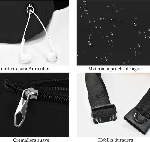 Miniatura 3 de Riñonera cruzada para mujeres y hombres, riñonera deportiva resistente al agua, bolsa de cinturón para viajes, senderismo, correr