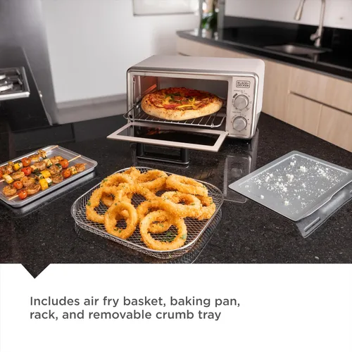 Miniatura 6 de BLACK+DECKER Crisp N Bake™ PRO - Horno tostador digital de 4 rebanadas, 5 funciones de cocción, horno de encimera de convección, se adapta a pizza
