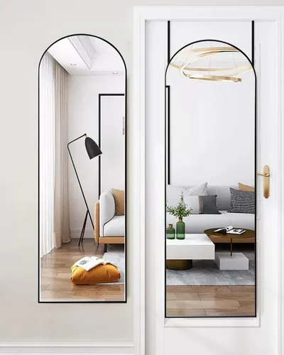 NEARBYSD Espejo de Arco de Puerta - Sobre la Puerta 48x14 Espejo de Cuerpo Entero Para Dormitorio, Sala de Estar o Closet - Negro