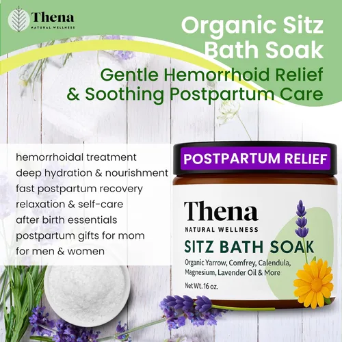 Miniatura 5 de Mejor baño de asiento orgánico para el cuidado posparto y elementos esenciales posparto, tratamiento natural para hemorroides para mujeres y madres