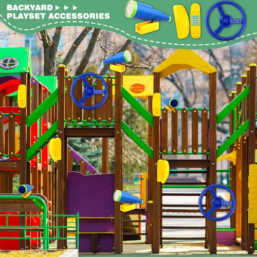 Miniatura 7 de Accesorios para el patio de recreo, Swingset, volante, telescopio de plástico, teléfono Swingset, juguete para niños, patio al aire libre, patio