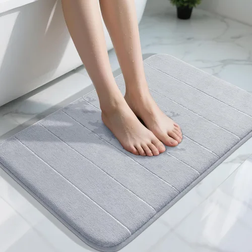Miniatura 75 de Yimobra Tapete de baño de espuma viscoelástica, súper suave, absorbente, antideslizante, de secado rápido, lavable a máquina, tapete para bañera