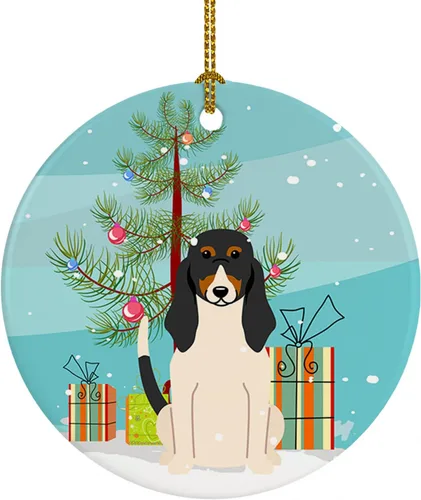 Miniatura 25 de Caroline's Treasures Adorno de cerámica para árbol de Navidad, Laika Spitz de Siberia Occidental, decoración colgante para árbol de Navidad