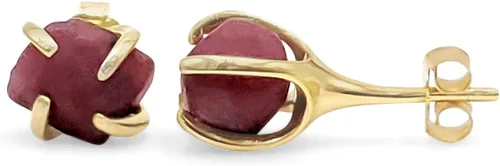 Miniatura 19 de Aretes de piedra preciosa natural en bruto con oro amarillo sobre plata de ley 925, 6 a 0.276 in, regalo de piedra de nacimiento de calidad genuina