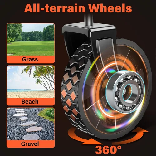 Miniatura 6 de Carritos con ruedas plegables colapsables: vagón de compras plegable de 360LBS portátil de alta resistencia para compras y camping - Vagón