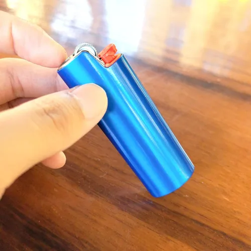 Miniatura 4 de Fundas de metal para encendedores, funda para BIC tamaño completo encendedor J6 mate color básico regalo de bricolaje (azul)